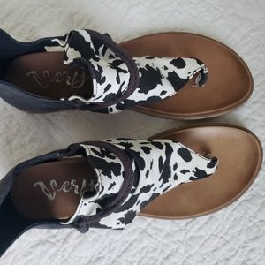 Sz 11 women Very G cow hide print